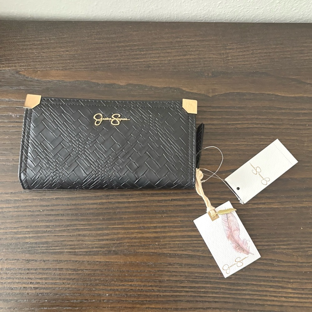 NEW Jessica Simpson large black wallet